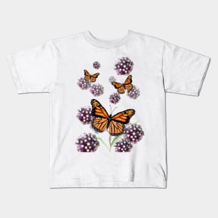 Monarch butterfly and milkweed Kids T-Shirt